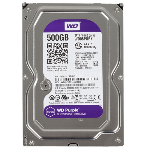 Ổ cứng Western 500GB WD Purple đầu ghi camera